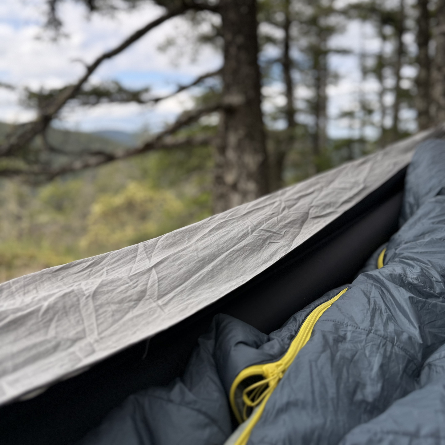 Warm and cozy hammock setup